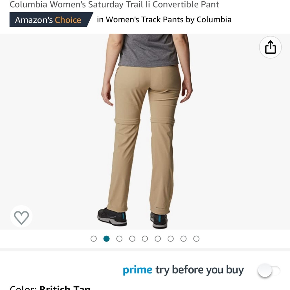Columbia Women’s tan athletic/hiking pants